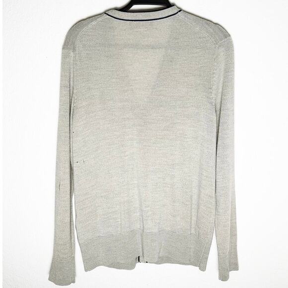 Cardigan Mens Wool Button Front Cardigan Sweater Gray Classic Preppy Academia XS - Picture 2 of 10